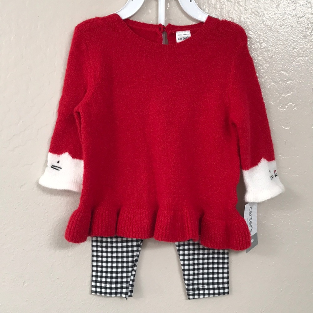 SOLD NWT 😍 Carter’s Christmas Kitty Outfit